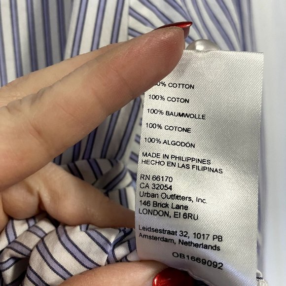 Anthropologie Blue and White Stripe Oversized Dress-Shirt Size S - Picture 7 of 10